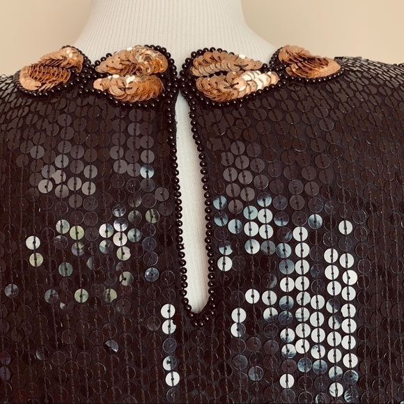 VINTAGE STENAY SEQUIN SIZE LARGE IN GOLD AND BLACK - Picture 4 of 8
